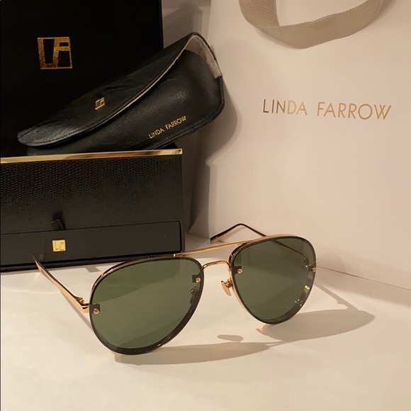 Linda Farrow Accessories - LINDA FARROW 18K GOLD AVIATORS